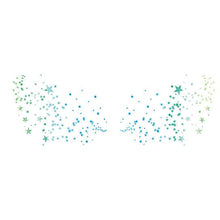 Metallic Flashy Freckles Face Temporary Tattoo- Blue & Green Stars