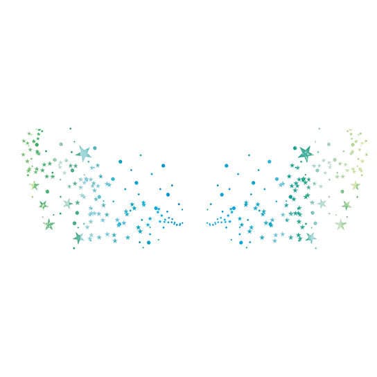 Metallic Flashy Freckles Face Temporary Tattoo- Blue & Green Stars