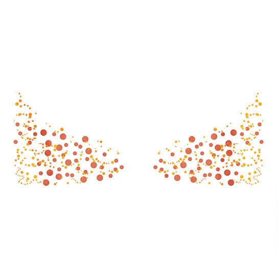 Metallic Flashy Freckles Face Temporary Tattoo - Gold & Red (Large)