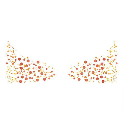 Metallic Flashy Freckles Face Temporary Tattoo - Gold & Red (Large)
