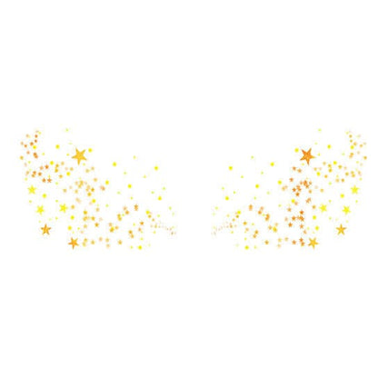 Metallic Flashy Freckles Face Temporary Tattoo- Orange & Gold Stars