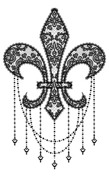 Lace Fleur de Lis Temporary Tattoo