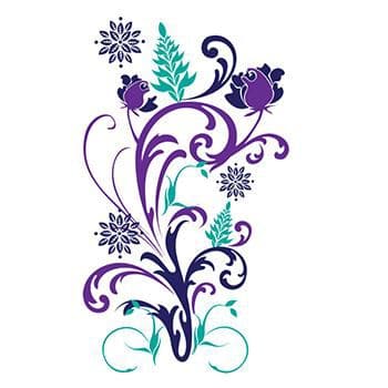 purple flowers temporary tattoos
