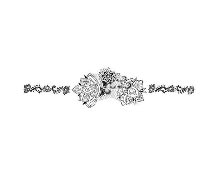 Floral Sternum Bikini Temporary Tattoo