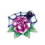 Rose And Black Widow Spider Temporary Tattoo
