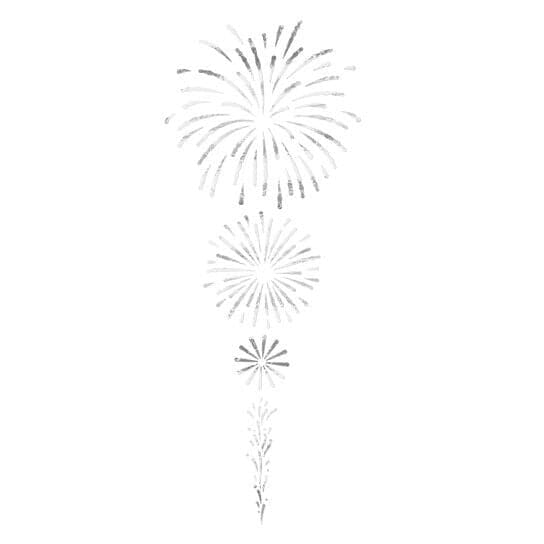 Silver Fireworks Temporary Tattoo