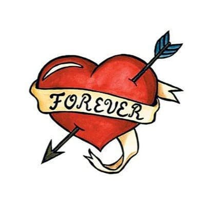 Forever Heart with Arrow Temporary Tattoo