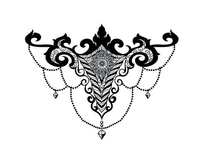 Gem Chandelier Sternum Bikini Temporary Tattoo Temporary Tattoos