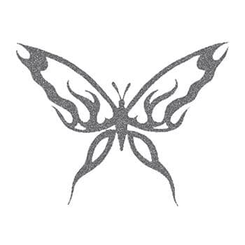 Glitter Black Butterfly Temporary Tattoo