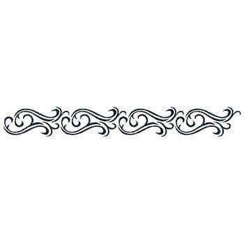 Glitter Black Windy Design Band Temporary Tattoo