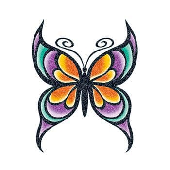 Glitter Colorful Butterfly Temporary Tattoo