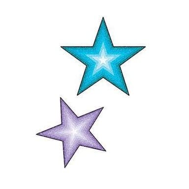 Glitter Purple and Blue Stars Temporary Tattoo