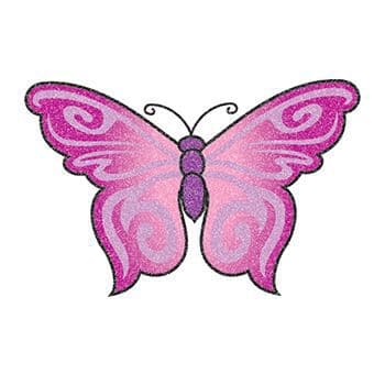 Glitter Purple Butterfly Temporary Tattoo