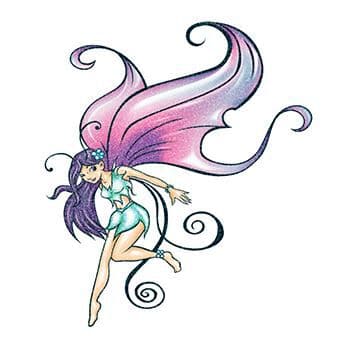 Glitter Winged Fairy Temporary Tattoo