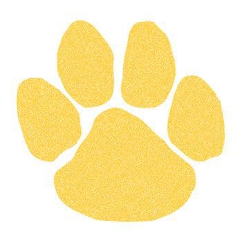 Glitter Yellow Paw Print Temporary Tattoo