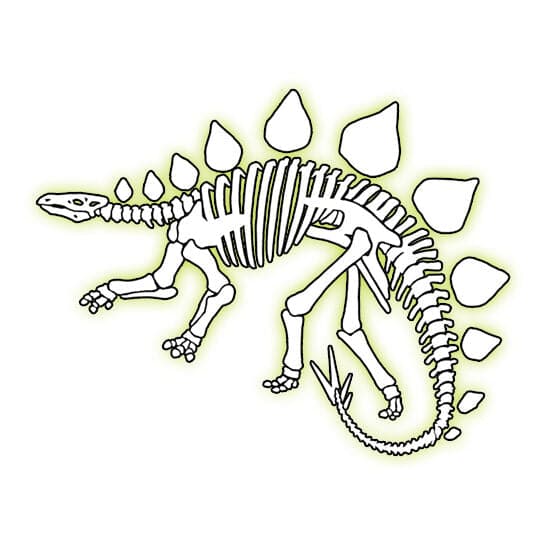 Glow Stegosaurus Temporary Tattoo
