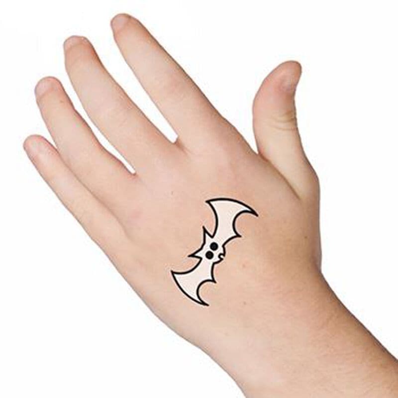 Glow in the Dark Black Bat Temporary Tattoo