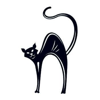 Glow in the Dark Black Cat Temporary Tattoo