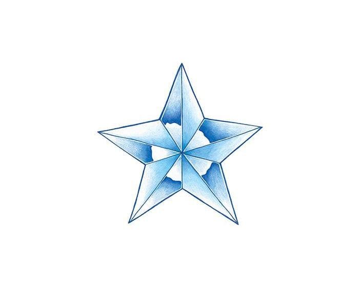 Glow in the Dark Blue Star Temporary Tattoo