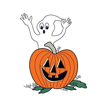 Glow in the Dark Ghost and Pumpkin Temporary Tattoo