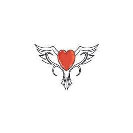 Glow in the Dark Heart with Wings Temporary Tattoo