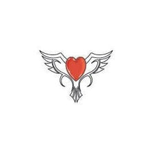 Glow in the Dark Heart with Wings Temporary Tattoo