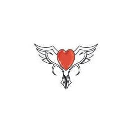 Glow in the Dark Heart with Wings Temporary Tattoo