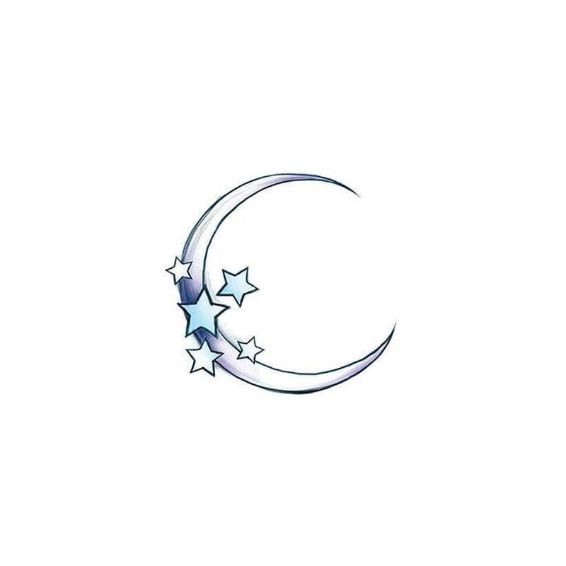 Glow in the Dark Moon and Stars Temporary Tattoo