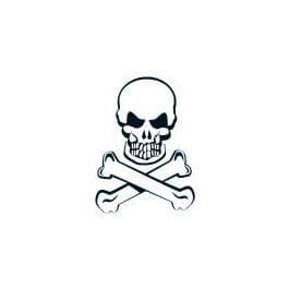 Glow in the Dark Skull and Crossbones Temporary Tattoo