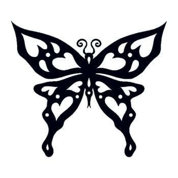 Glow in the Dark Tribal Butterfly Temporary Tattoo