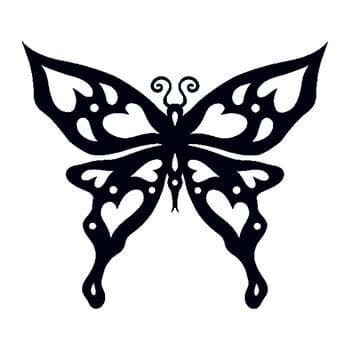 Glow in the Dark Tribal Butterfly Temporary Tattoo
