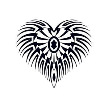 Glow in the Dark Tribal Heart Temporary Tattoo