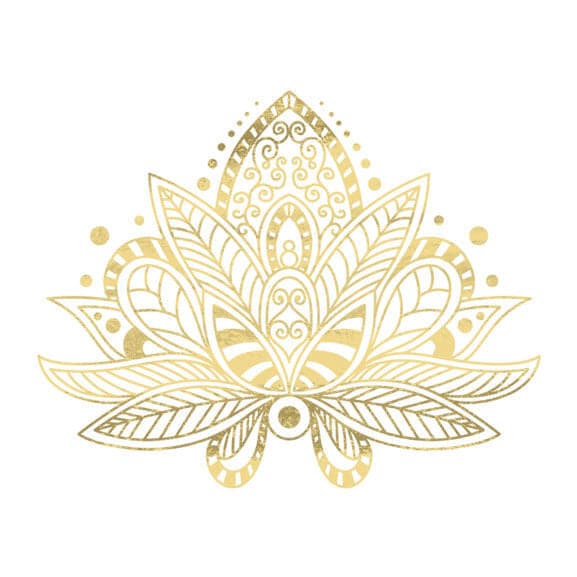 Metallic Gold Lotus Temporary Tattoo