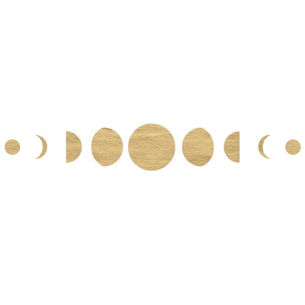 Metallic Gold Moon Phases Festival Temporary Tattoo
