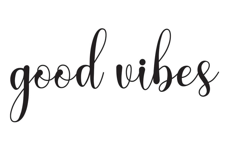 Cursive Good Vibes Temporary Tattoo