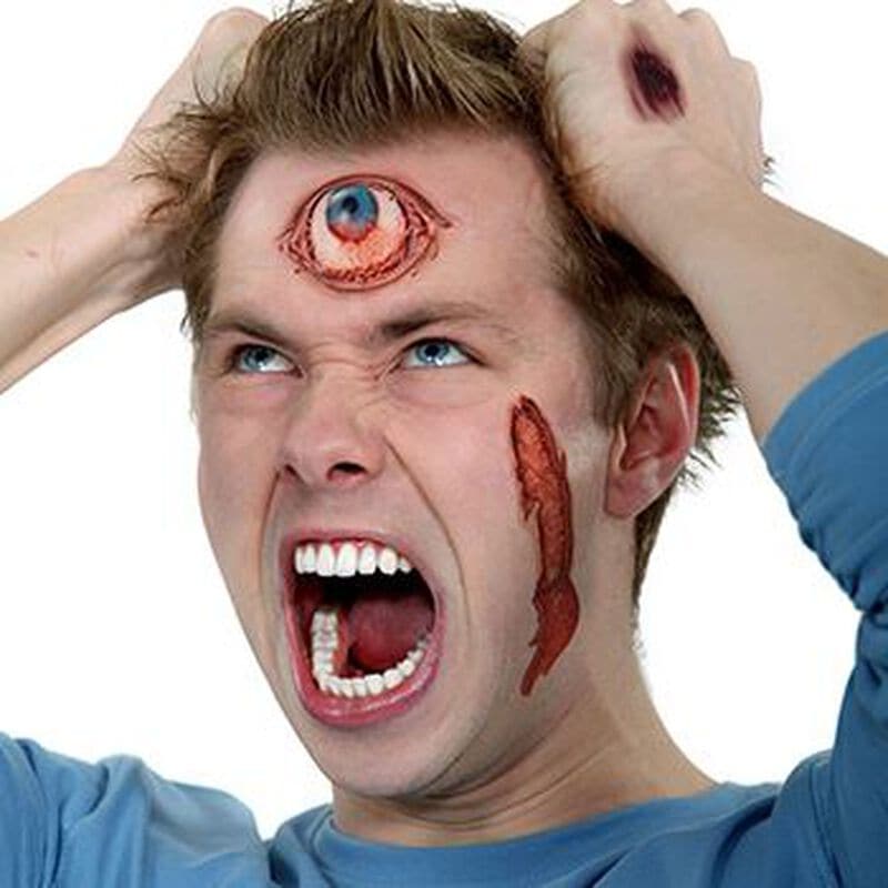 Gory Gash, Scars & Eye Temporary Tattoo