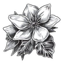 Gray Magnolia Temporary Tattoo