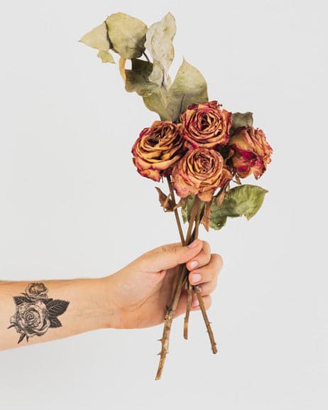 grey rose temporary tattoo