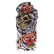 Grim Reaper Colored Skull Temporary Tattoo