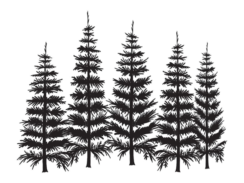 Group of Pine Trees Temporary Tattoo