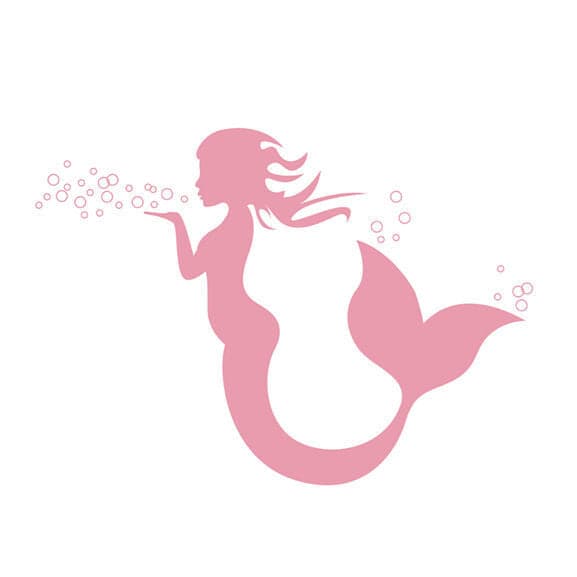 Pink Mermaid Silhouette Temporary Tattoo