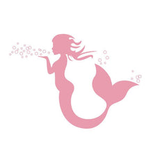 Pink Mermaid Silhouette Temporary Tattoo