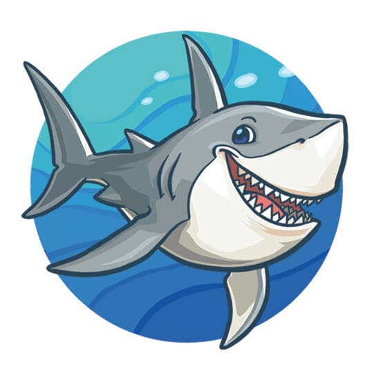 Happy Shark Temporary Tattoo