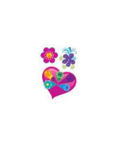 Heart and Flowers Temporary Tattoo