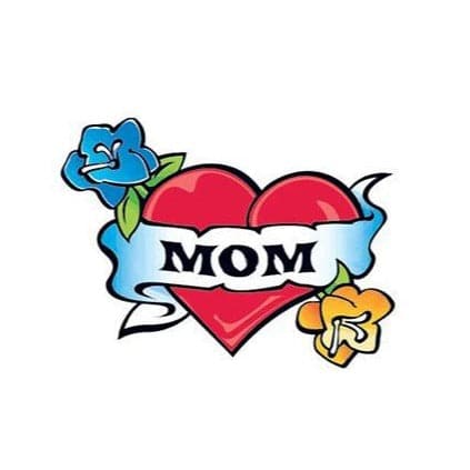 Heart with Mom Banner Temporary Tattoo