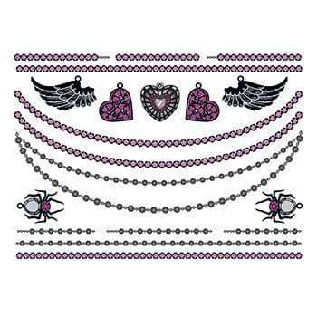 Hearts and Wings Temporary Tattoo Jewelry Set