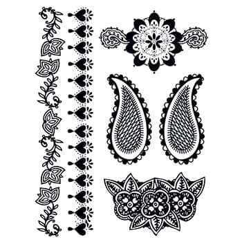 Henna: Deeply Black Temporary Tattoo Set