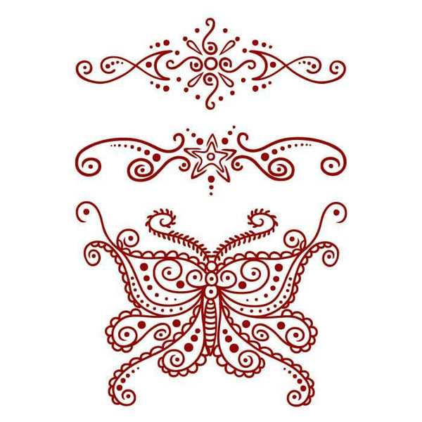 Henna: Red Butterfly Temporary Tattoo