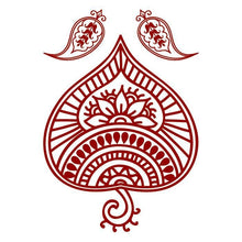 Henna: Red Traditional Design Temporary Tattoo
