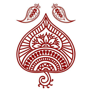 Henna: Red Traditional Design Temporary Tattoo